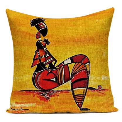 African Tribal Cushion Cover - Floral Fawna