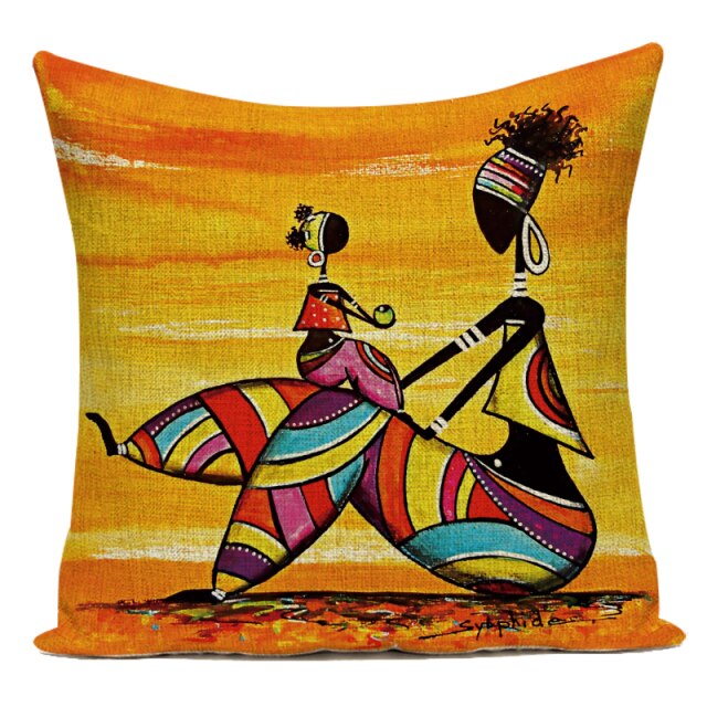 African Tribal Cushion Cover - Floral Fawna