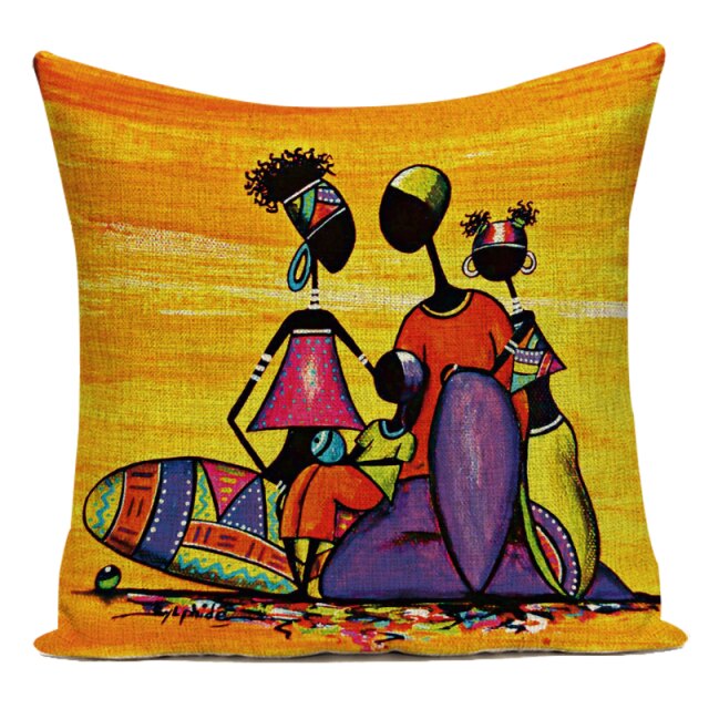 African Tribal Cushion Cover - Floral Fawna