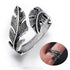 Feather Titanium Steel Wrap Ring - Floral Fawna