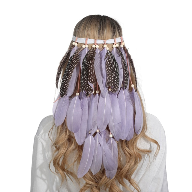 Boho Feather Headband - Floral Fawna