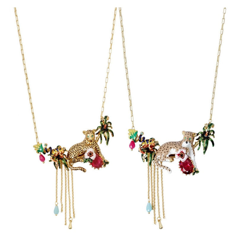 Luxurious Leopard Necklace - Floral Fawna