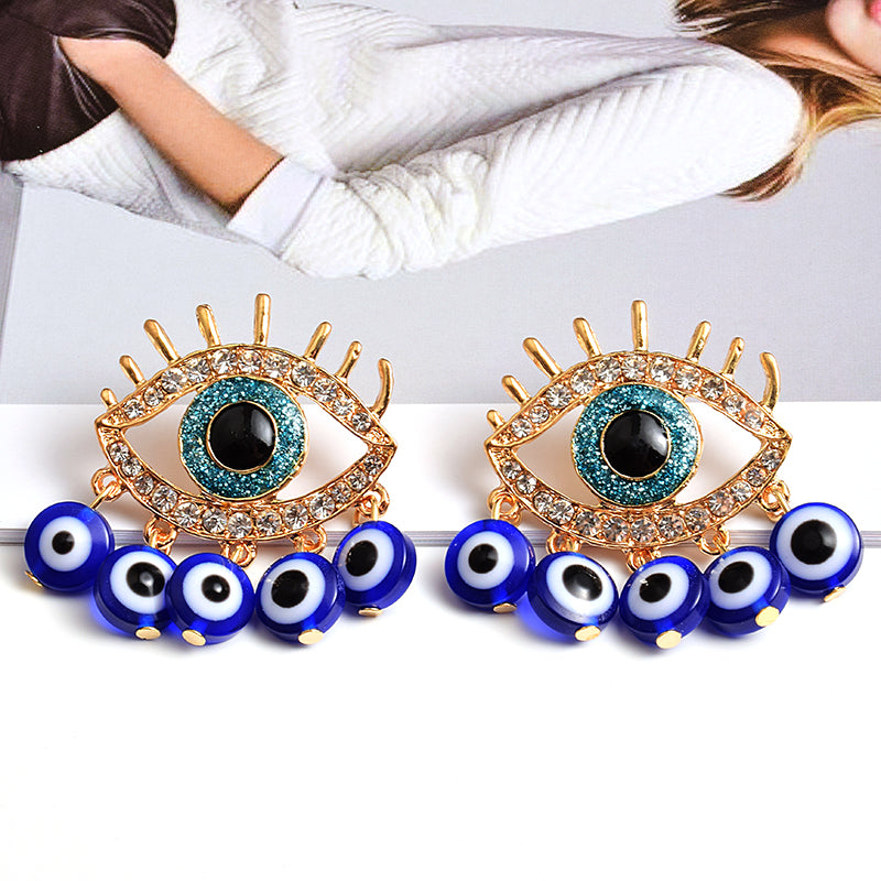 Nazar Eye Earrings - Floral Fawna