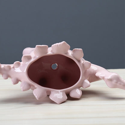 Stegosaurus Ceramic Planter - Floral Fawna