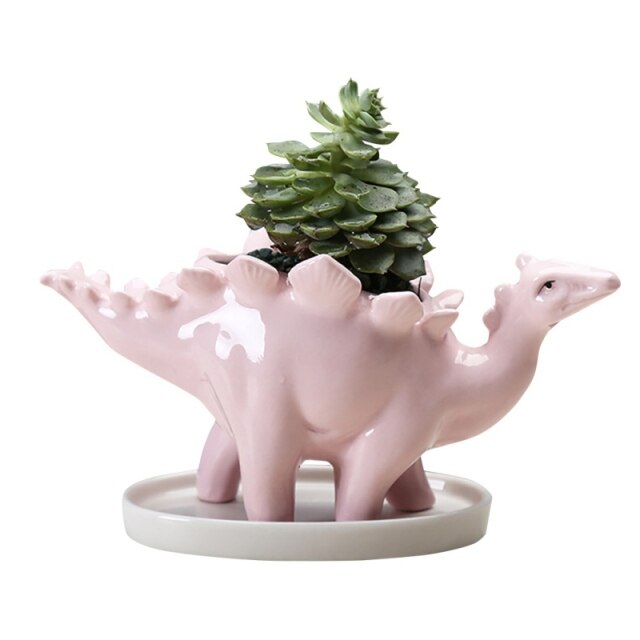 Stegosaurus Ceramic Planter - Floral Fawna