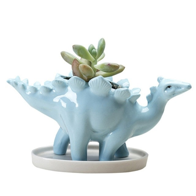 Stegosaurus Ceramic Planter - Floral Fawna