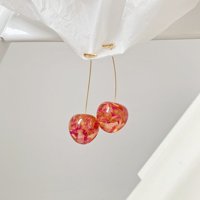 Realistic Cherry Drop Earrings - Floral Fawna