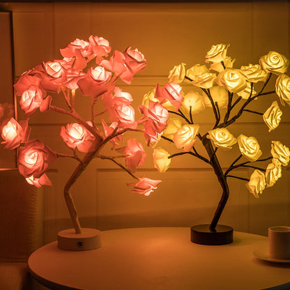 Elegant Rose Lamp - Floral Fawna