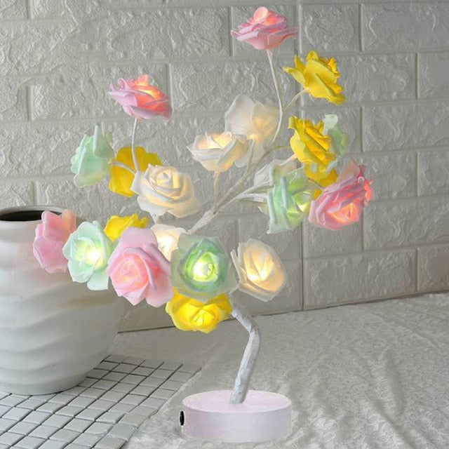 Elegant Rose Lamp - Floral Fawna