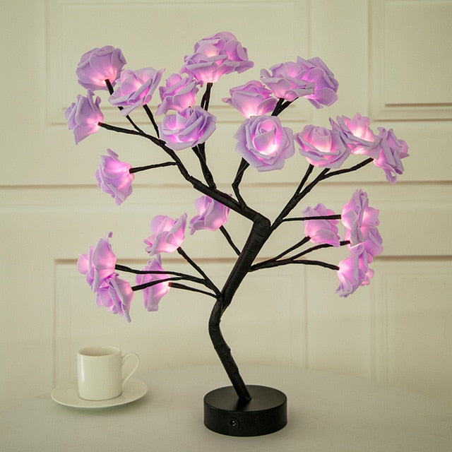 Elegant Rose Lamp - Floral Fawna