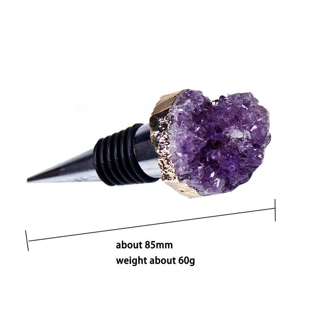 Amethyst Cluster Bottle Stopper - Floral Fawna