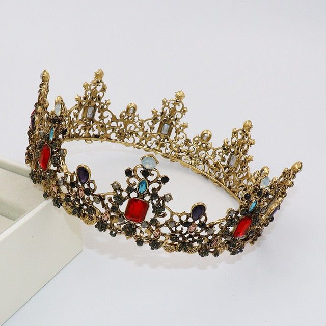 Baroque Rhinestone Crown - Floral Fawna