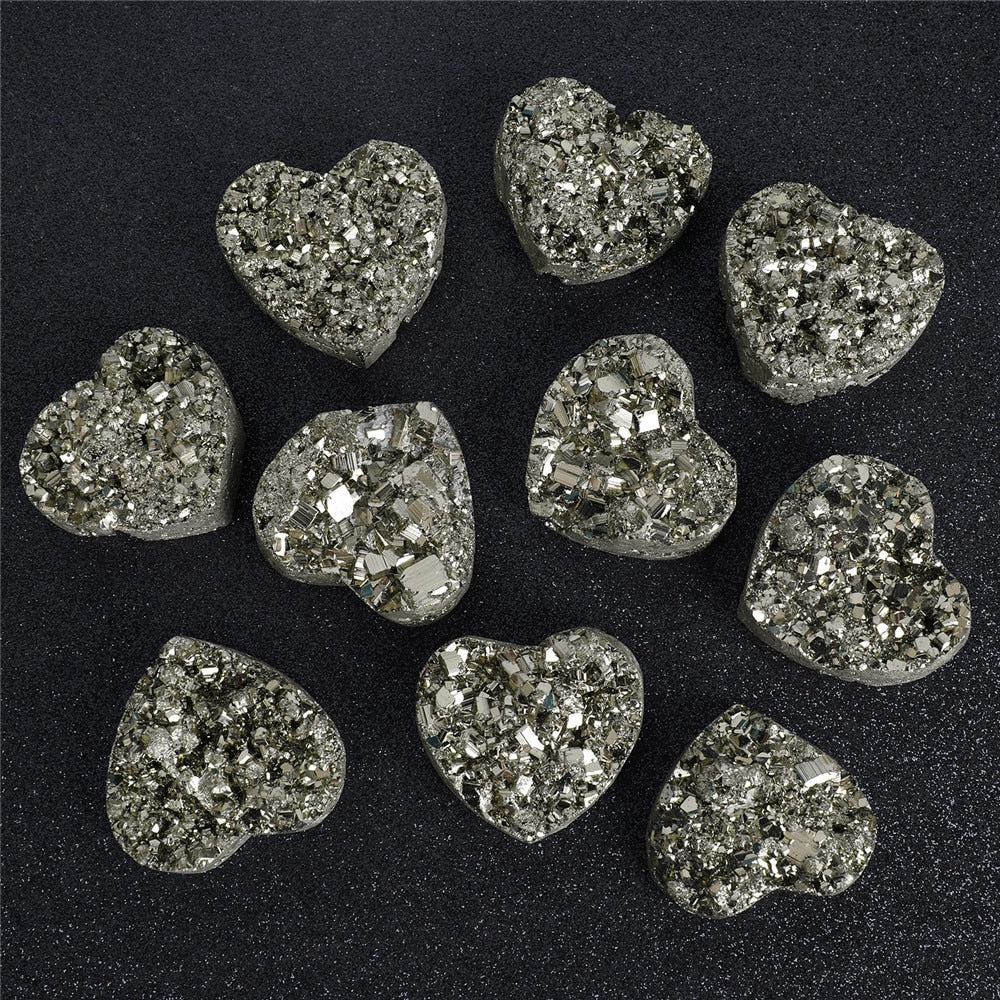 Pyrite Heart Shaped Stone - Floral Fawna