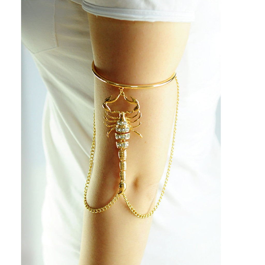 Rhinestone Scorpion Armlet - Floral Fawna