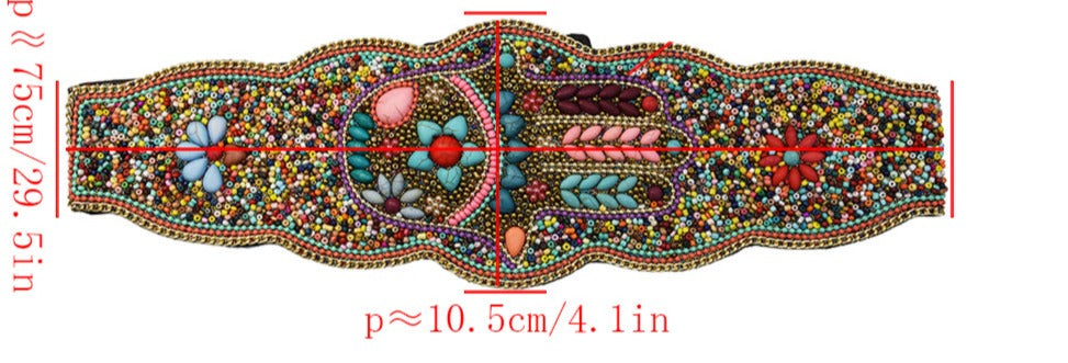 Hasma Hand Embellished Belt - Floral Fawna