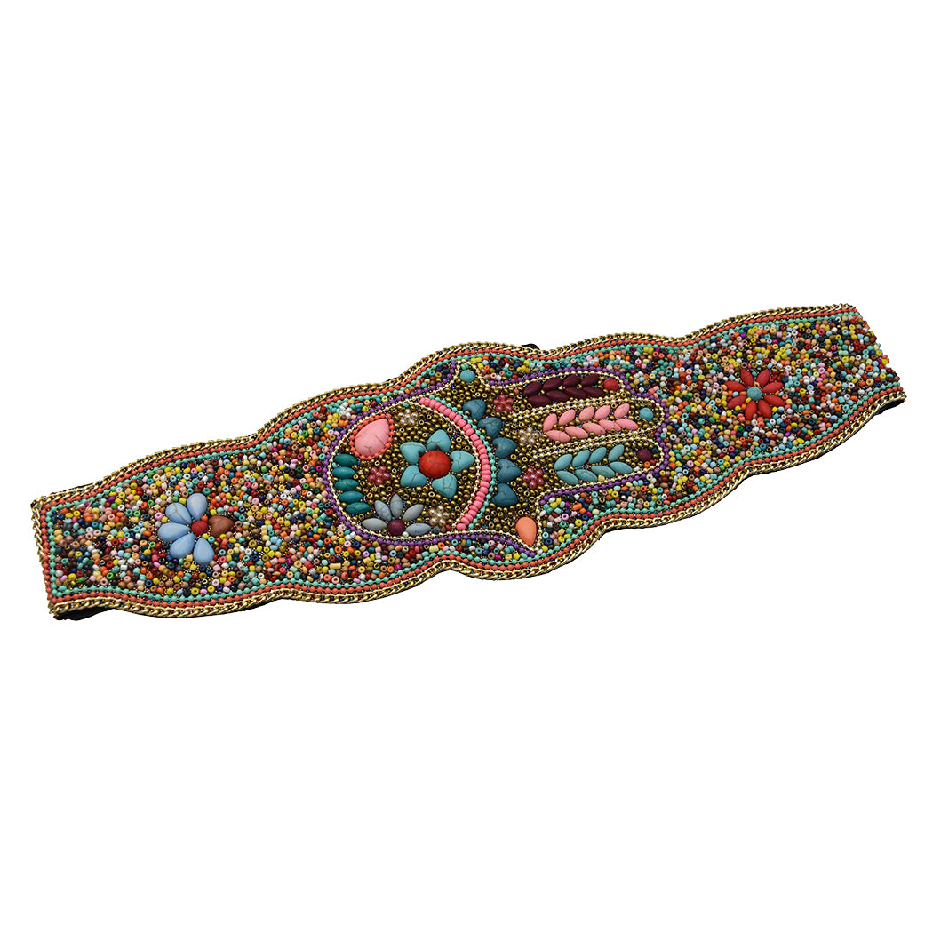 Hasma Hand Embellished Belt - Floral Fawna