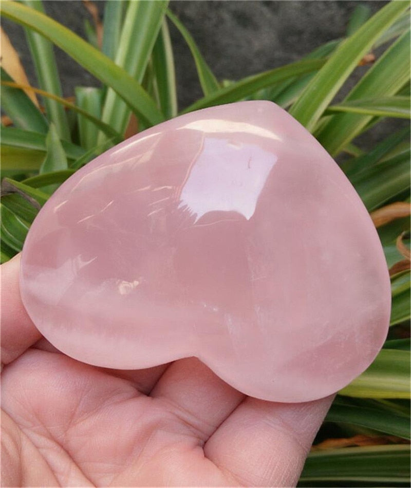 Pink Quartz Crystal Heart - Floral Fawna