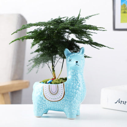 Alpaca Ceramic Planter - Floral Fawna