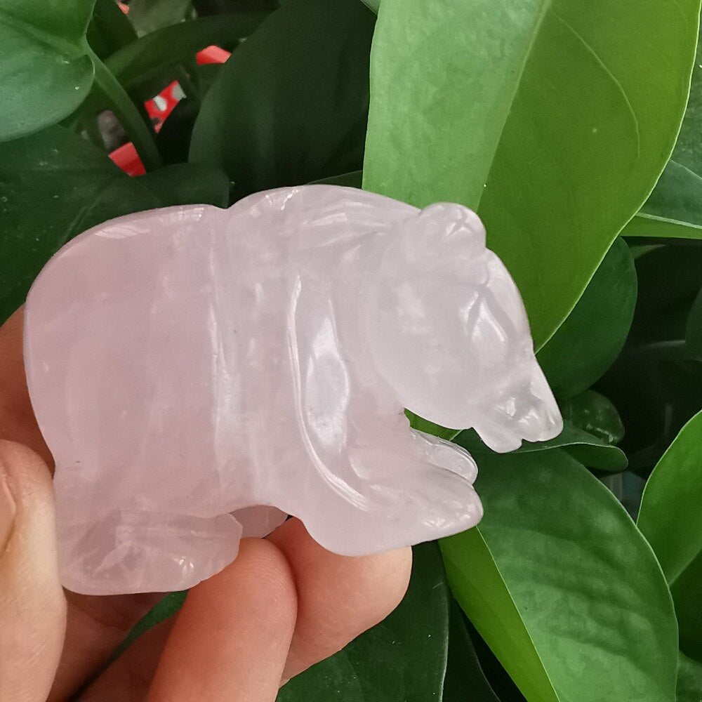 Bear Crystal Carving - Floral Fawna