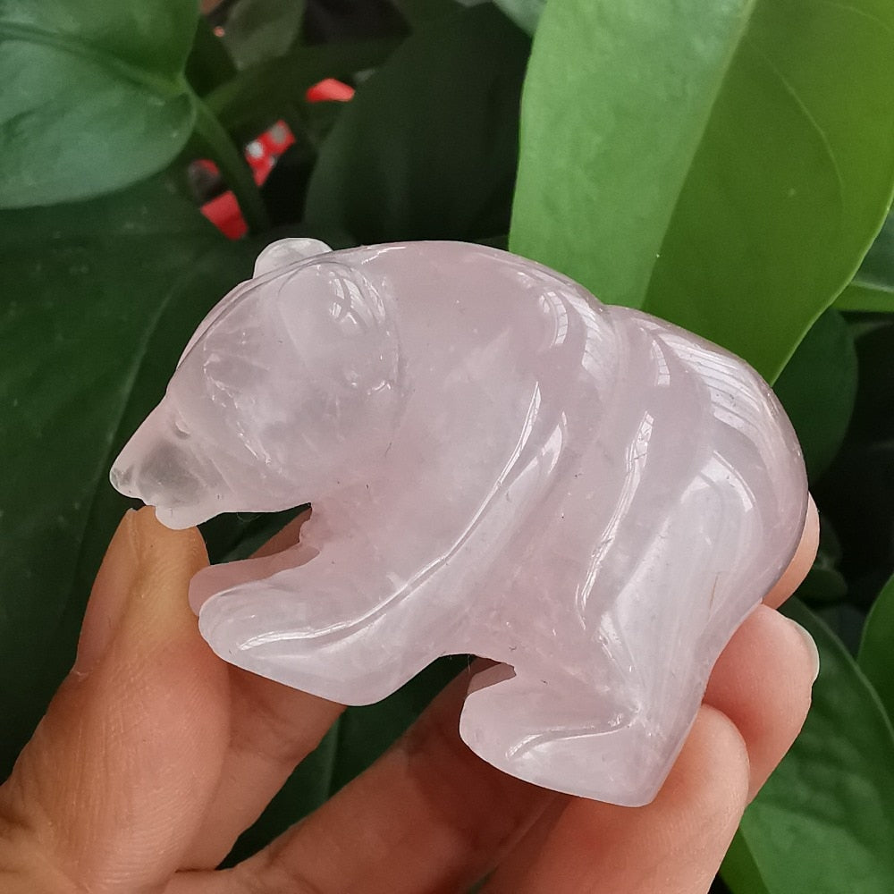 Bear Crystal Carving - Floral Fawna