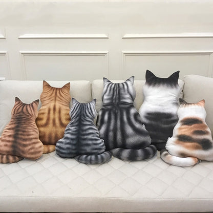 Striped Cat Cushion - Floral Fawna