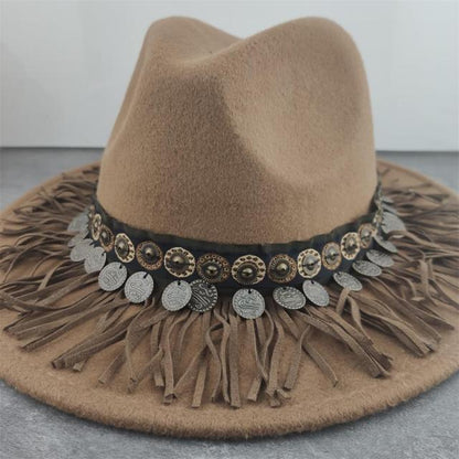 Western Style Boho Fedora Hat - Floral Fawna