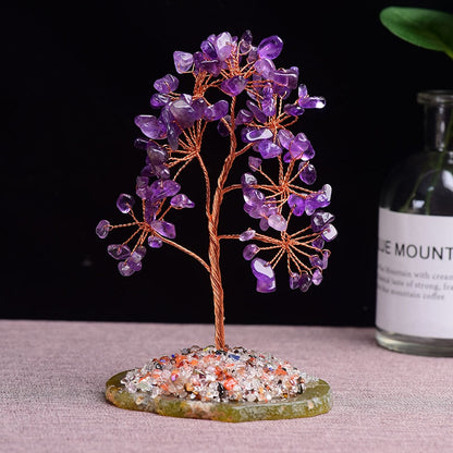 Amethyst Crystal Tree of Life - Floral Fawna