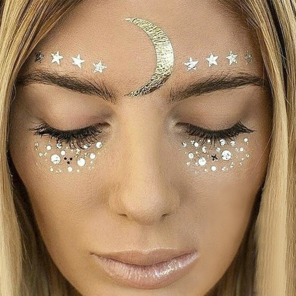 Gold and Silver Tattoo Makeup Stickers - Floral Fawna