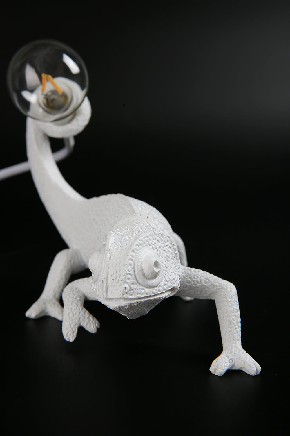 White Chameleon Lamp - Floral Fawna