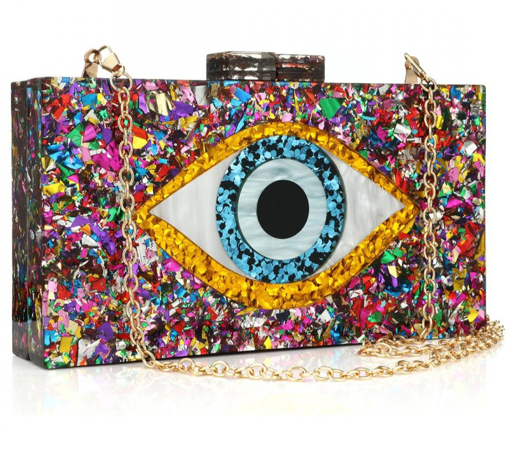 Sparkling Eye Clutch Bag - Floral Fawna