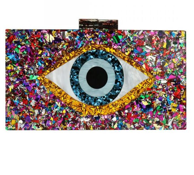 Sparkling Eye Clutch Bag - Floral Fawna