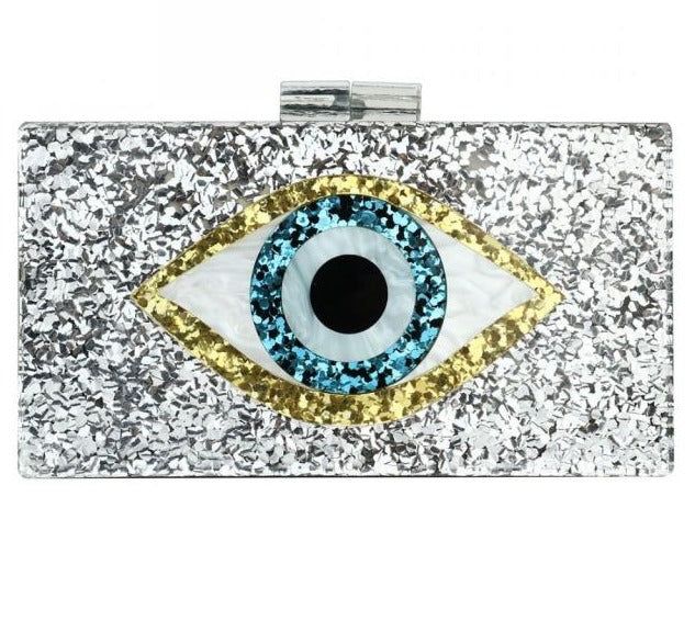 Sparkling Eye Clutch Bag - Floral Fawna