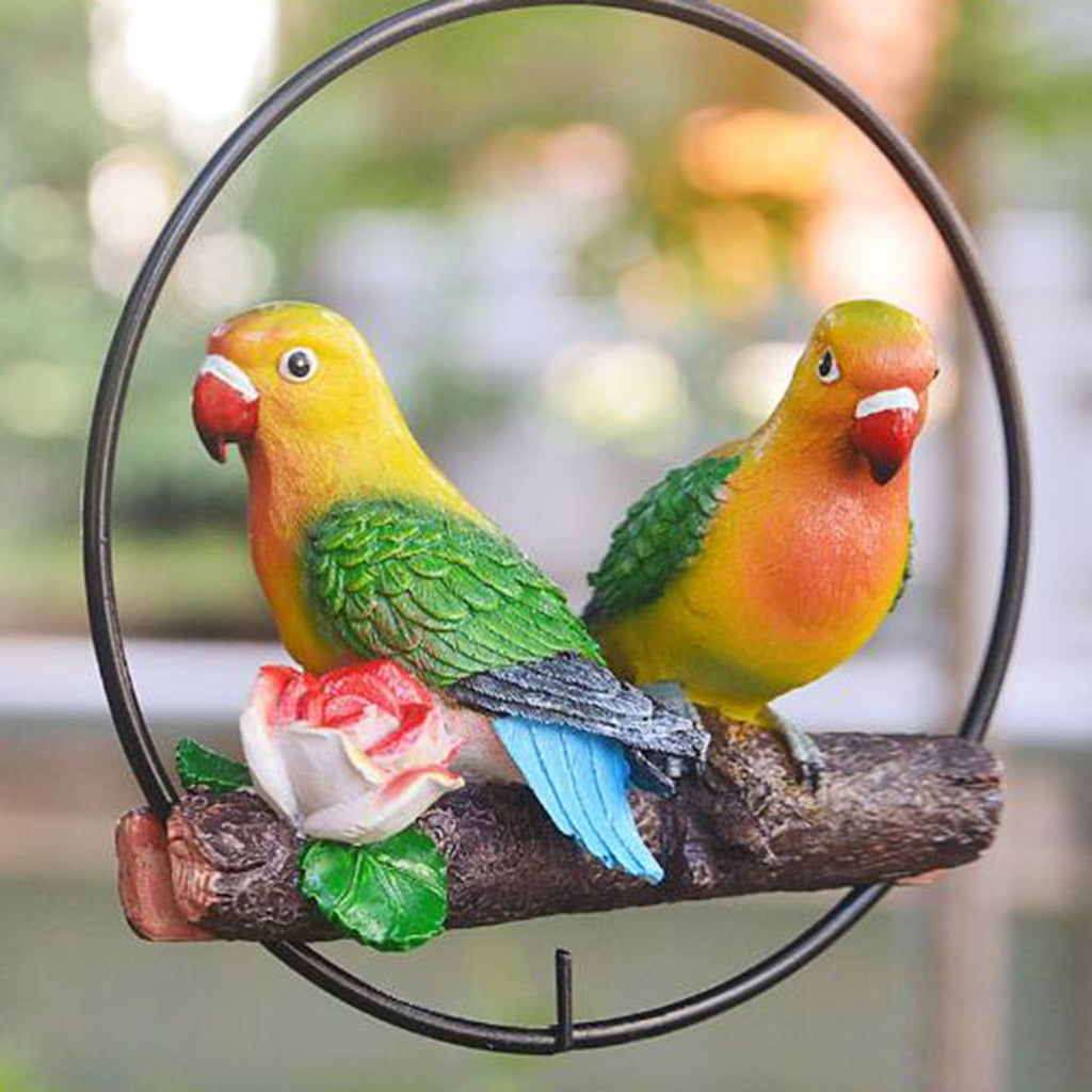 Hanging Parrot Ornament - Floral Fawna