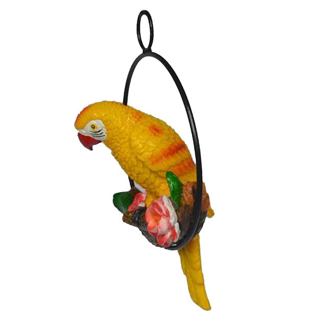 Hanging Parrot Ornament - Floral Fawna