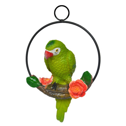 Hanging Parrot Ornament - Floral Fawna