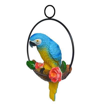 Hanging Parrot Ornament - Floral Fawna