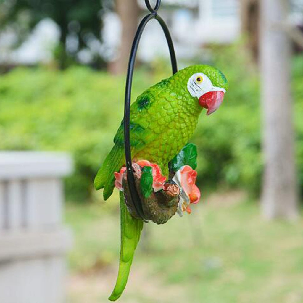 Hanging Parrot Ornament - Floral Fawna