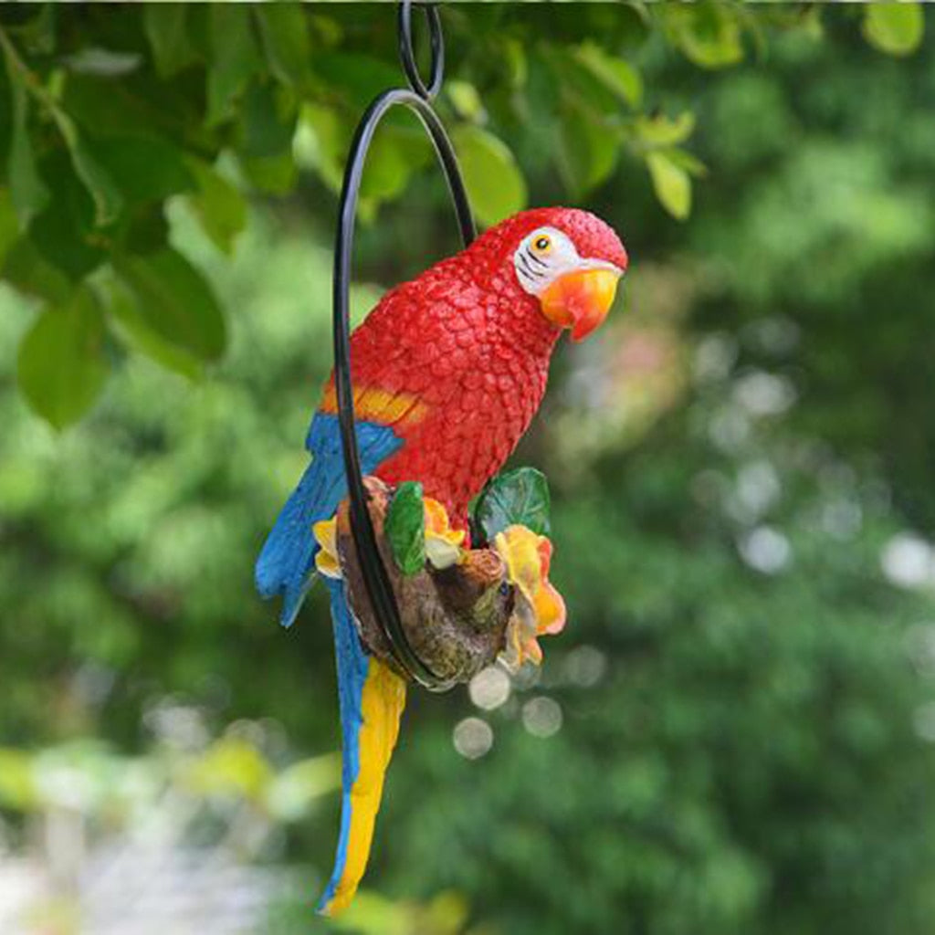 Hanging Parrot Ornament - Floral Fawna