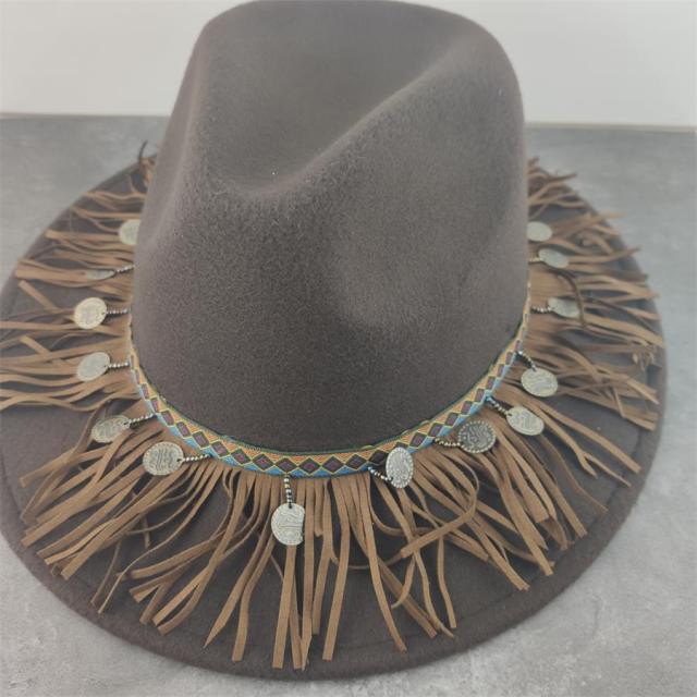 Western Style Boho Fedora Hat - Floral Fawna