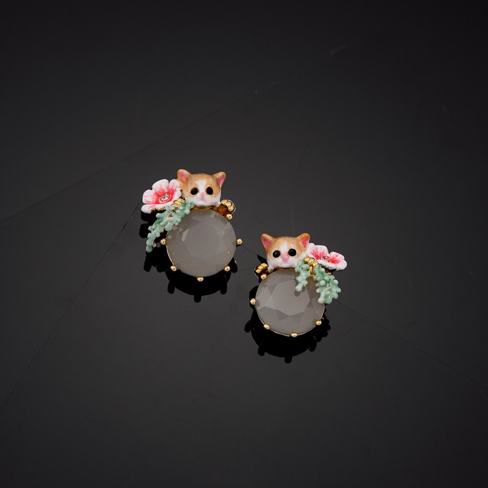 Floral Kitty Earrings - Floral Fawna