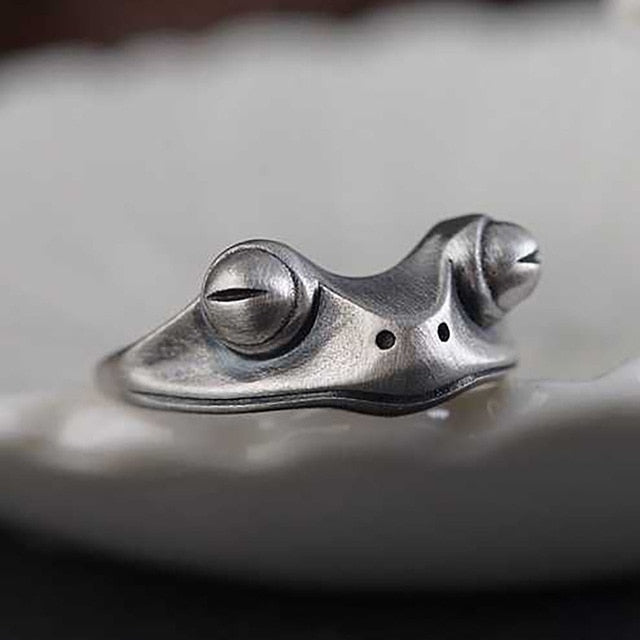 Silver Frog Ring - Floral Fawna