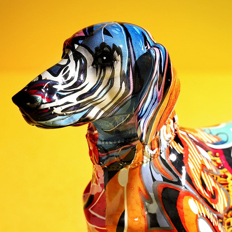 Abstract Dachshund Statue - Floral Fawna