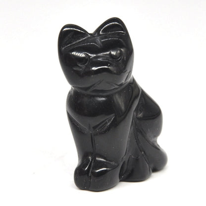 Carved Cat Crystal - Floral Fawna