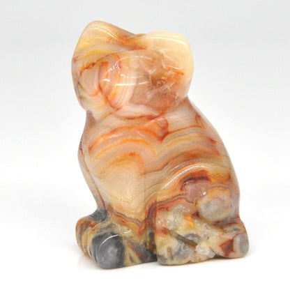 Carved Cat Crystal - Floral Fawna