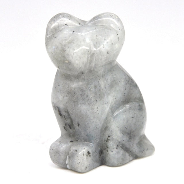 Carved Cat Crystal - Floral Fawna