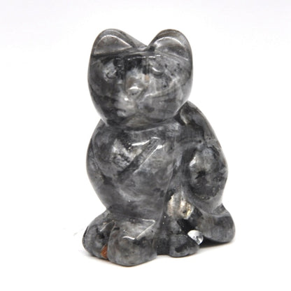 Carved Cat Crystal - Floral Fawna