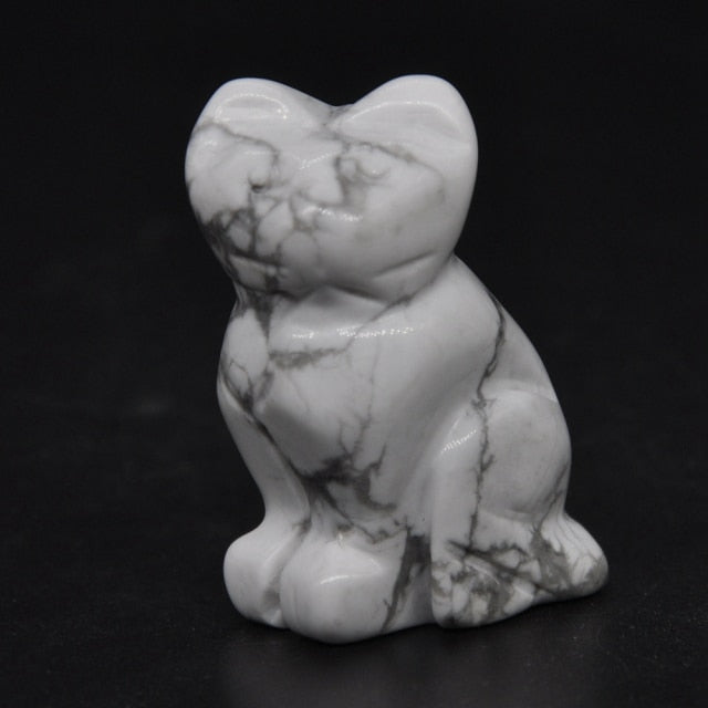 Carved Cat Crystal - Floral Fawna