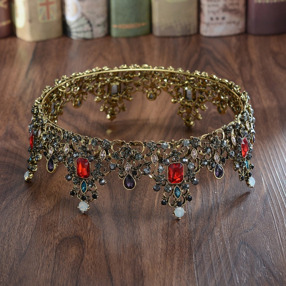 Baroque Rhinestone Crown - Floral Fawna