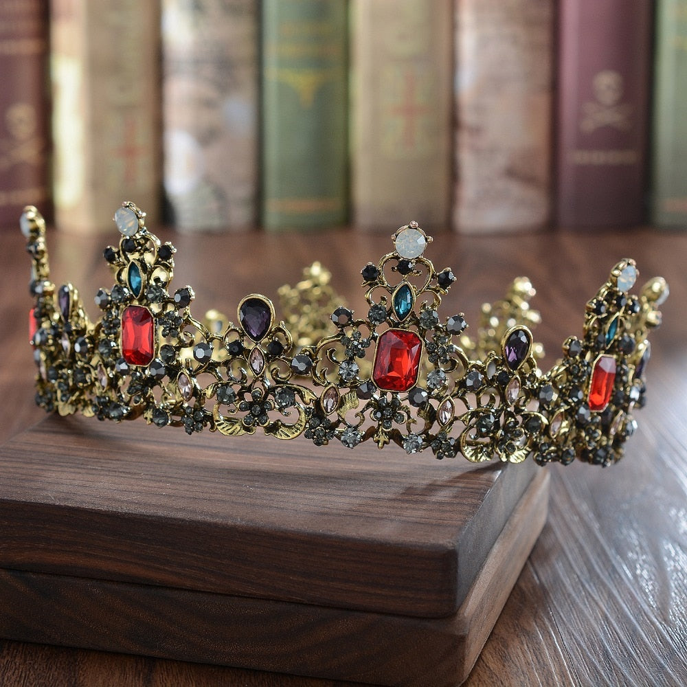 Baroque Rhinestone Crown - Floral Fawna