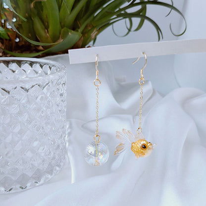 Irregular Goldfish Bubble Dangle Earrings - Floral Fawna